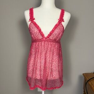 Victoria’s Secret Negligée Size M  Sexy Little Things Pink See-through Babydoll